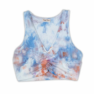 Sunset Clouds Ruched Front Crop Top S-3XL