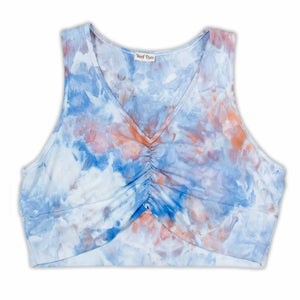 Sunset Clouds Ruched Front Crop Top S-3XL