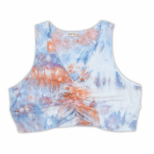 Sunset Clouds Ruched Front Crop Top S-3XL